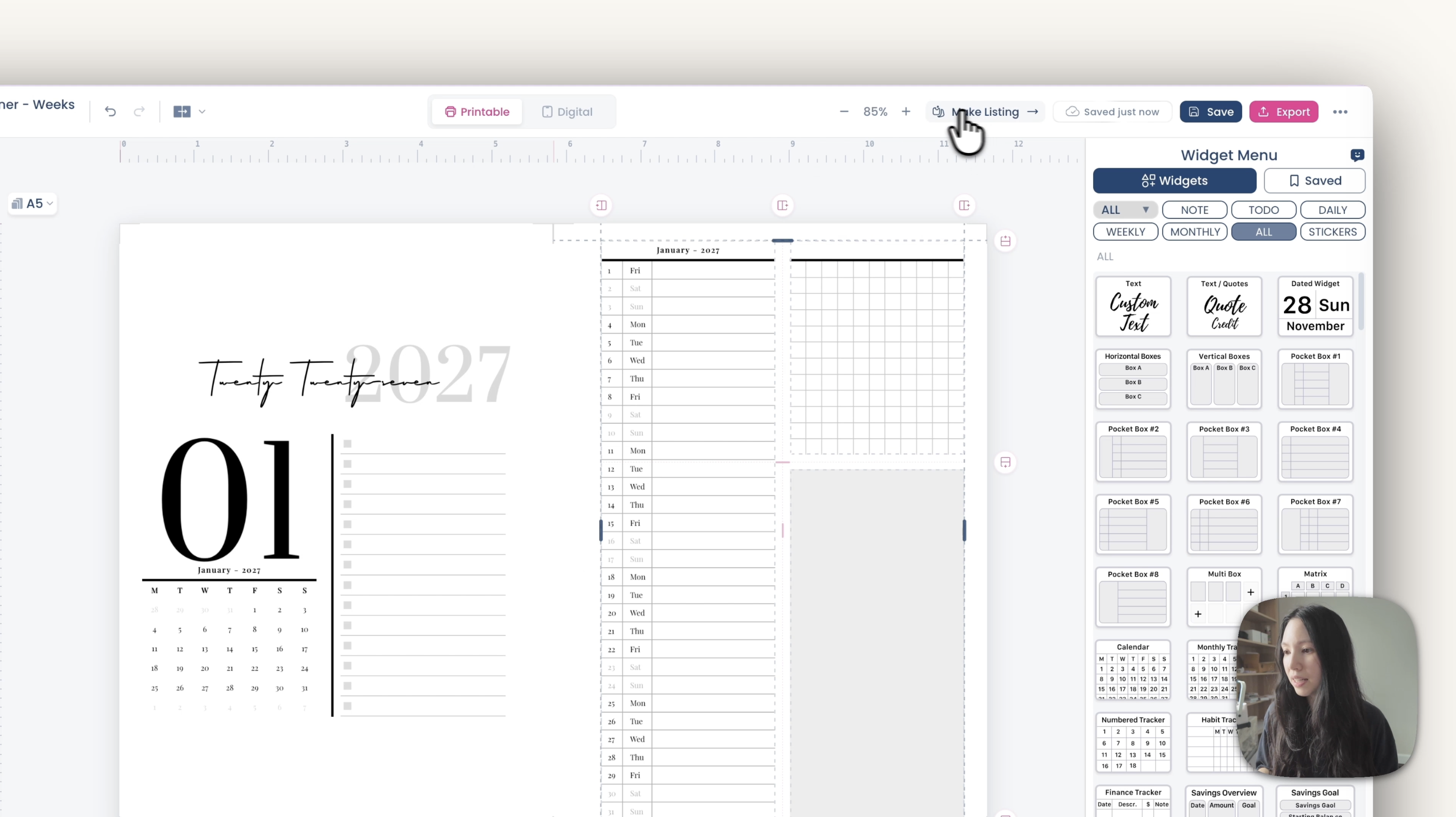 Clicking the Make Listing button to open the listing image maker in Planify Pro