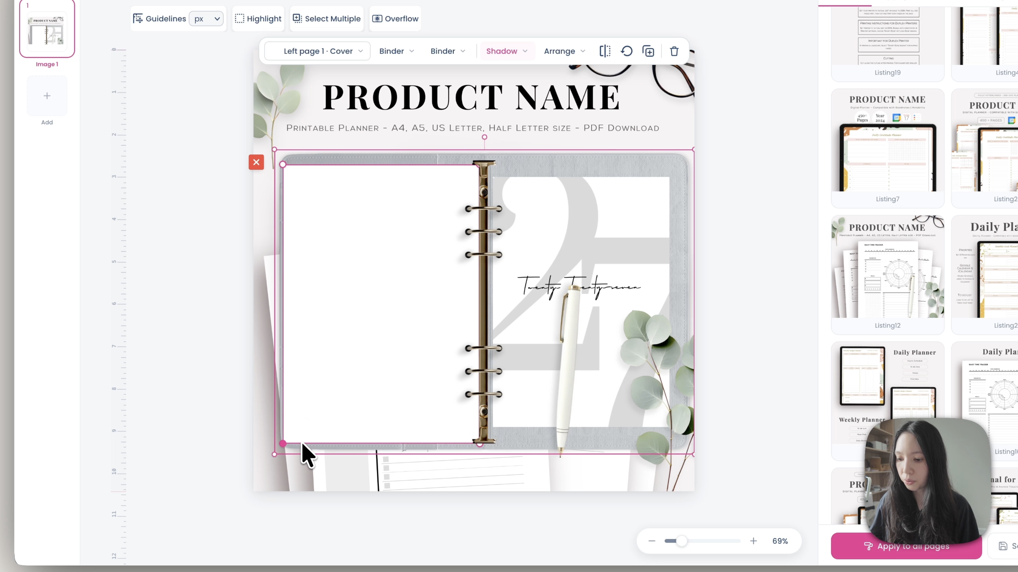 Using mirror so two pages move and resize together in the listing layout
