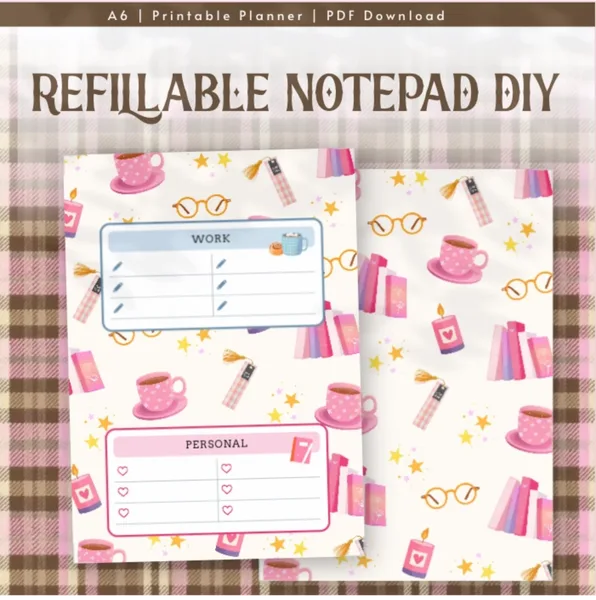 Bloco de Notas Recarregável DIY Amante de Livros