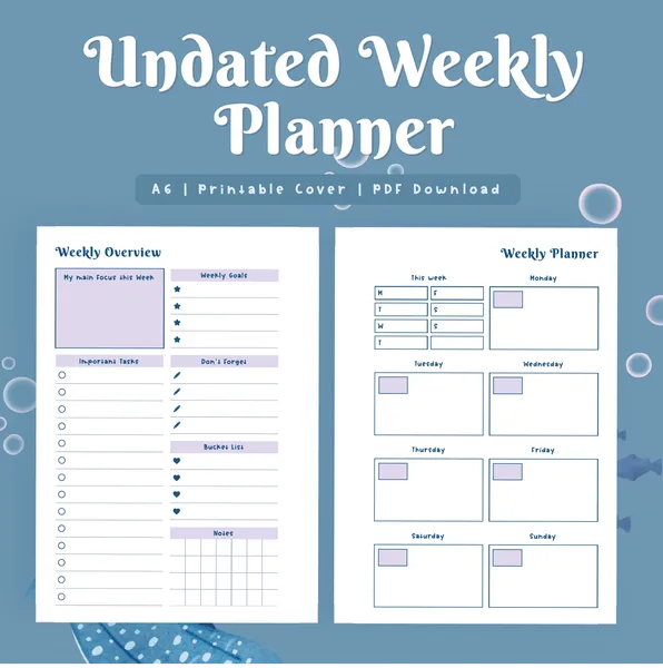 Undated Weekly Planner