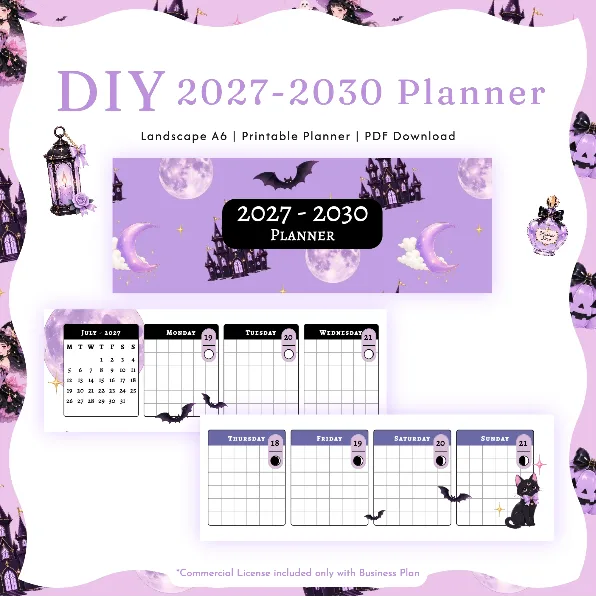 DIY Flatlay 2027-2029 Weekly Planner