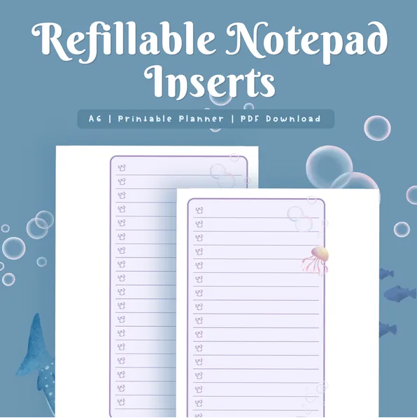 Refillable Notepad Inserts