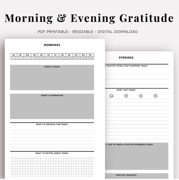 Gratitude Journal Morning - Evening