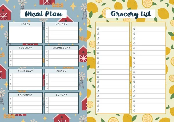 Grocery Meal Plan DIY - Farm Collection