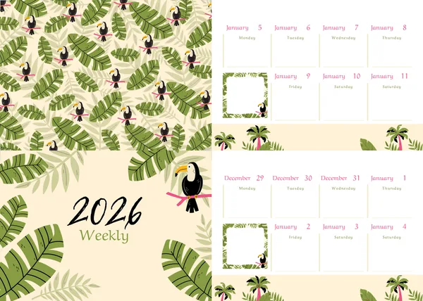 2026 Weekly Desk Planner A6