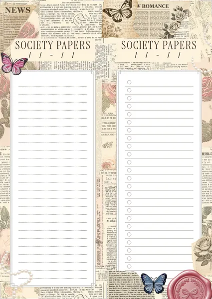 Regency Scrapbook Society Paper Notes Pages A6 Version