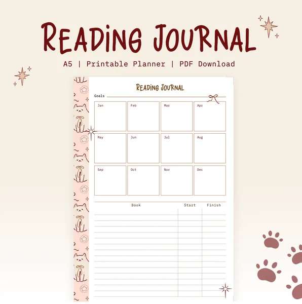 Soft Paws Reading Journal + Book Log
